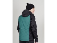 Тренировочная куртка с капюшоном Nordski Hybrid Hood Black/Alpine Green, арт.NSM850430
