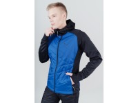 Тренировочная куртка с капюшоном Nordski Hybrid Hood Black-Blue, арт.NSM850170