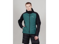 Nordski. Тренировочная куртка с капюшоном Nordski Hybrid Hood Black/Alpine Green M