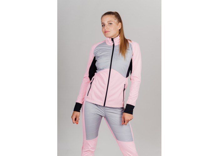 Тренировочная куртка Nordski Hybrid Pro Candy Pink/Grey W, арт.NSW606911