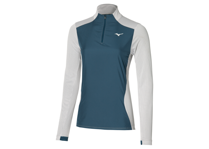 Джемпер женский на молнии Mizuno 1/2 Hybrid LS Tee(W) ( Nimbus Cloud), арт. J2GAB70502